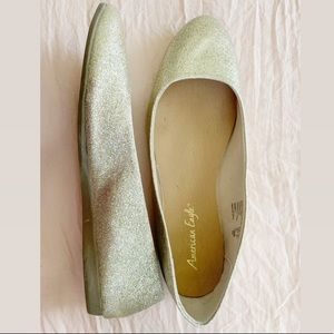 Gold Glitter American Eagle Flats